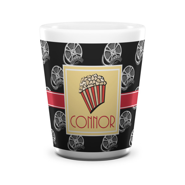 Custom Movie Theater Ceramic Shot Glass - 1.5 oz - White - Set of 4 (Personalized)
