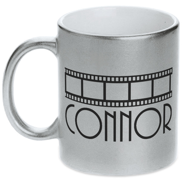 Custom Movie Theater Metallic Silver Mug (Personalized)