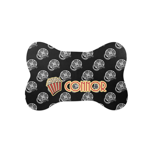 Custom Movie Theater Bone Shaped Dog Food Mat (Small) (Personalized)