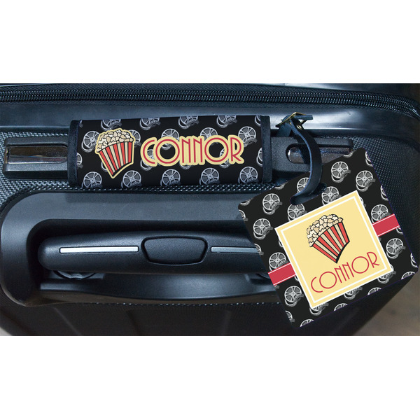 Movie Theater Square Luggage Tag & Handle Wrap - In Context