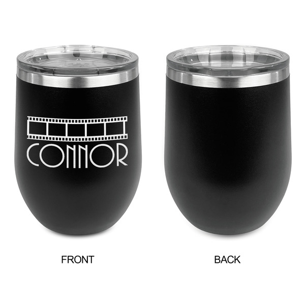 Movie Theater Stainless Wine Tumblers - Black - Single Sided - Approval