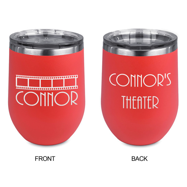 Movie Theater Stainless Wine Tumblers - Coral - Double Sided - Approval