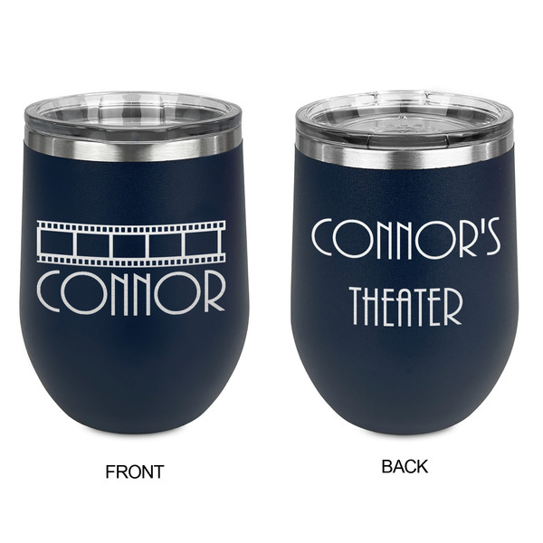 Movie Theater Stainless Wine Tumblers - Navy - Double Sided - Approval