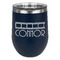 Movie Theater Stemless Stainless Steel Wine Tumbler - Navy - Double Sided (Personalized)