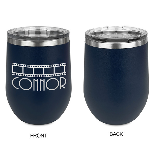 Movie Theater Stainless Wine Tumblers - Navy - Single Sided - Approval