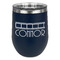 Movie Theater Stainless Wine Tumblers - Navy - Single Sided - Front