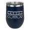 Movie Theater Stemless Stainless Steel Wine Tumbler - Navy - Single Sided (Personalized)
