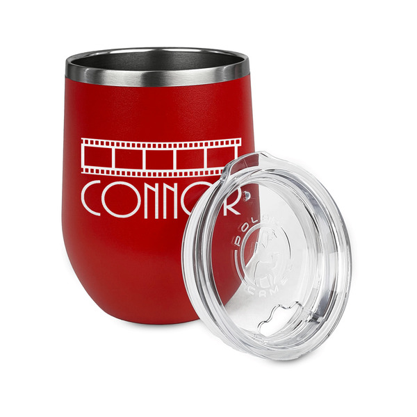 Movie Theater Stainless Wine Tumblers - Red - Double Sided - Alt View
