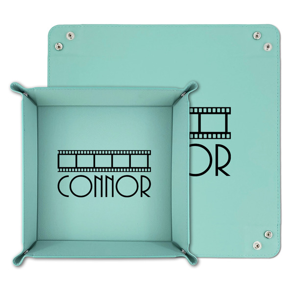 Movie Theater Teal Faux Leather Valet Trays - PARENT MAIN