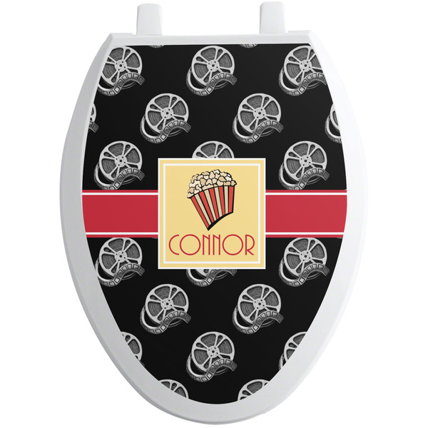 Custom Movie Theater Toilet Seat Decal - Elongated (Personalized)