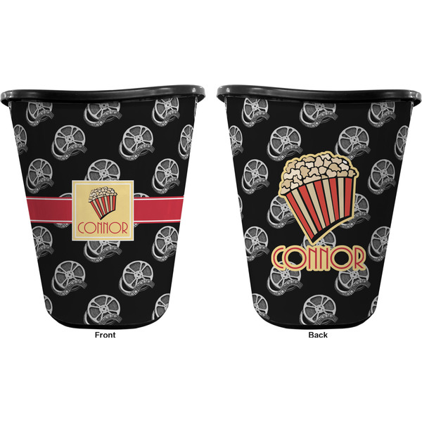Movie Theater Trash Can Black - Front and Back - Apvl