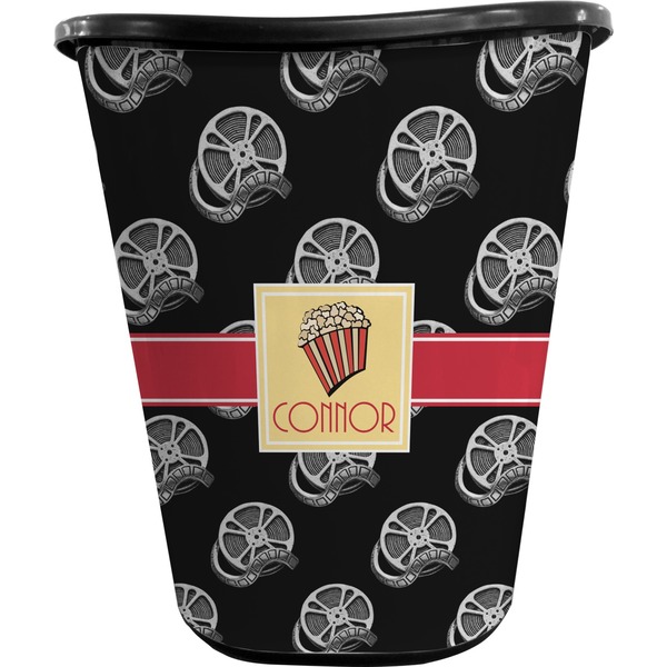Custom Movie Theater Waste Basket - Double Sided (Black) (Personalized)