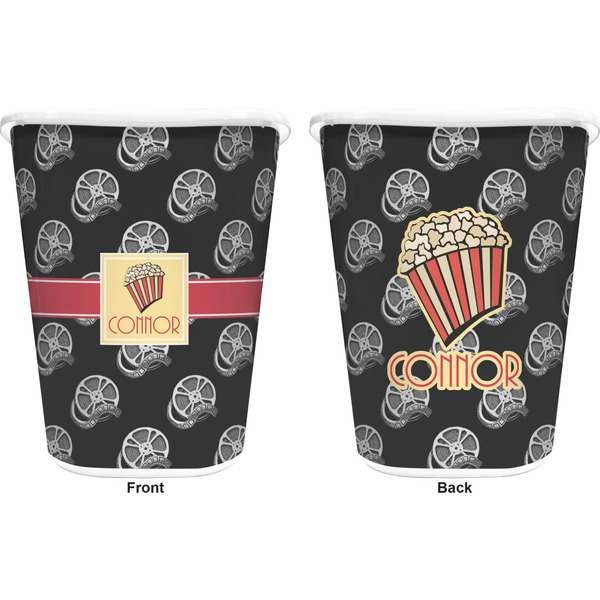 Movie Theater Trash Can White - Front and Back - Apvl