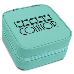 Movie Theater Travel Jewelry Box - Teal Leather (Personalized)