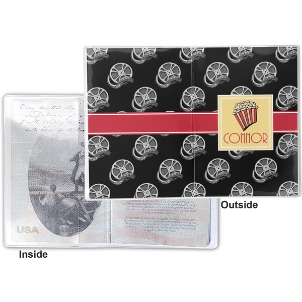 Movie Theater Vinyl Passport Holder - Flat Front and Back