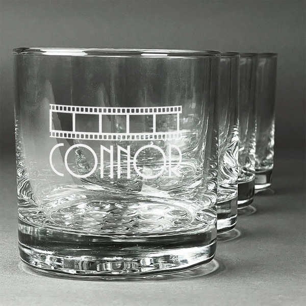 Custom Movie Theater Whiskey Glasses (Set of 4) (Personalized)
