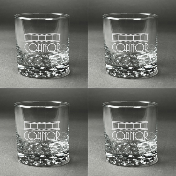 Movie Theater Whiskey Glasses - Set of 4 all Engraved