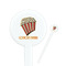 Movie Theater White Plastic 7" Stir Stick - Round - Closeup