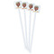 Movie Theater White Plastic Stir Stick - Double Sided - Square - Front