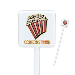Movie Theater Square Plastic Stir Sticks - Single Sided (Personalized)