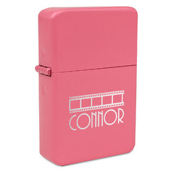Movie Theater Windproof Lighter - Pink - Single Sided & Lid Engraved (Personalized)