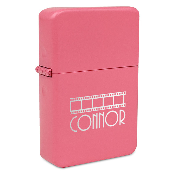Custom Movie Theater Windproof Lighter - Pink - Single Sided (Personalized)