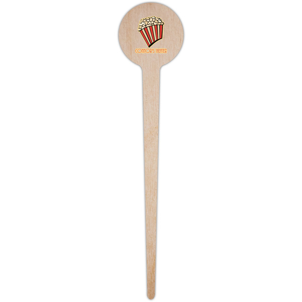 Movie Theater Wooden 4" Food Pick - Round - Single Pick