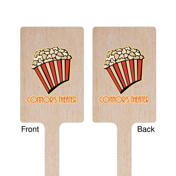 Movie Theater Wooden 6.25" Stir Stick - Rectangular - Double Sided - Front & Back
