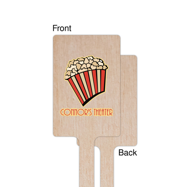 Movie Theater Wooden 6.25" Stir Stick - Rectangular - Single - Front & Back