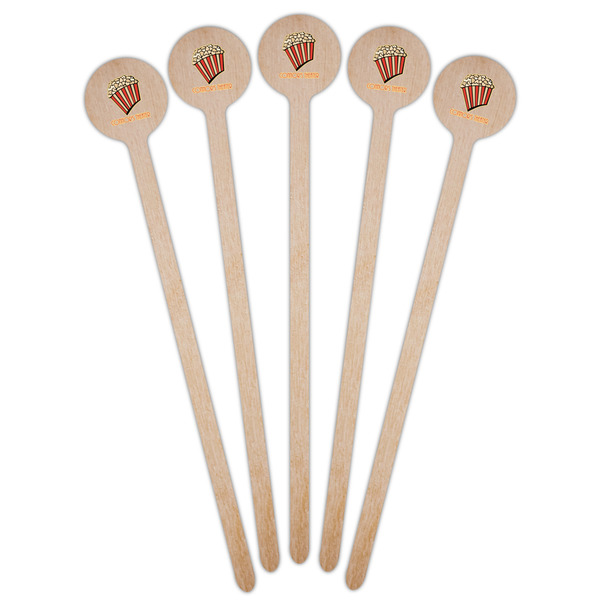 Movie Theater Wooden 7.5" Stir Stick - Round - Fan View
