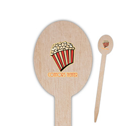 Movie Theater Oval Wooden Food Picks - Single Sided (Personalized)