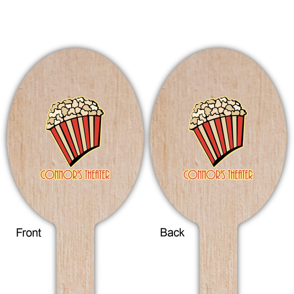 Movie Theater Wooden Food Pick - Oval - Double Sided - Front & Back