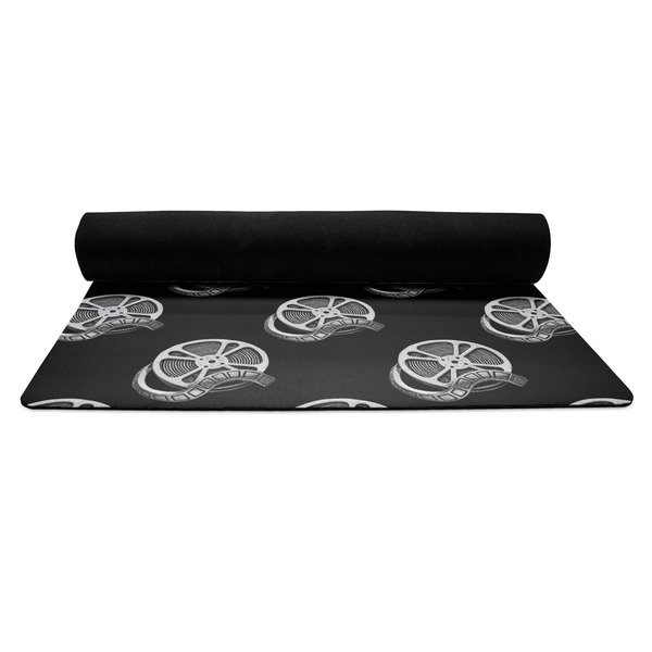 Movie Theater Yoga Mat Rolled up Black Rubber Backing