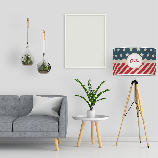 Stars and Stripes 12" Drum Lampshade - LIFESTYLE
