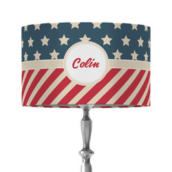 Stars and Stripes 12" Drum Lamp Shade - Fabric (Personalized)