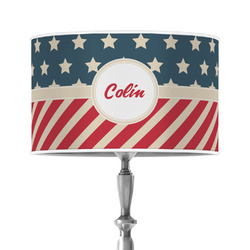Stars and Stripes 12" Drum Lamp Shade - Poly-film (Personalized)