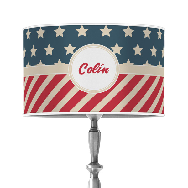 Custom Stars and Stripes 12" Drum Lamp Shade - Poly-film (Personalized)