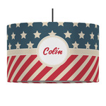 Stars and Stripes 12" Drum Pendant Lamp - Fabric (Personalized)