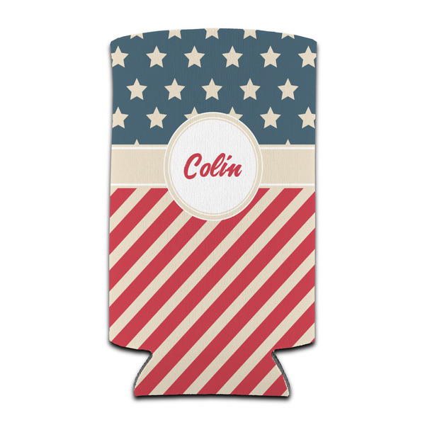 Custom Stars and Stripes Can Cooler (tall 12 oz) (Personalized)