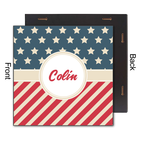 Stars and Stripes 12x12 Wood Print - Front & Back View