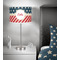Stars and Stripes 13 inch drum lamp shade - in room