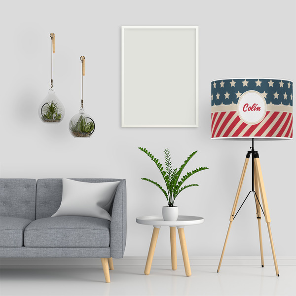 Stars and Stripes 16" Drum Lampshade - LIFESTYLE