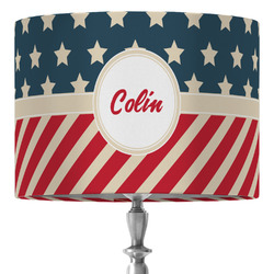 Stars and Stripes 16" Drum Lamp Shade - Fabric (Personalized)