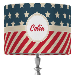 Stars and Stripes 16" Drum Lamp Shade - Fabric (Personalized)