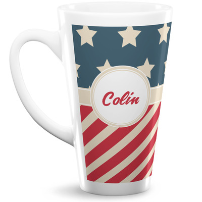 Stars and Stripes 16 Oz Latte Mug (Personalized)