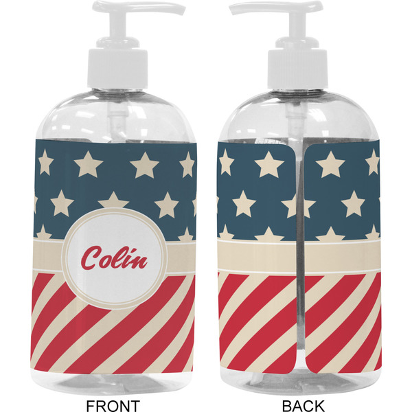 Stars and Stripes 16 oz Plastic Liquid Dispenser- Approval- White