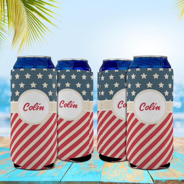 Stars and Stripes 16oz Can Sleeve - Set of 4 - LIFESTYLE