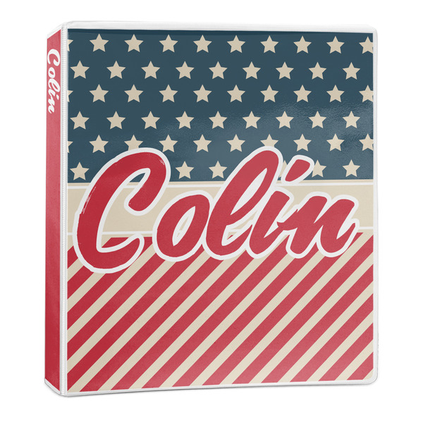 Custom Stars and Stripes 3-Ring Binder - 1 inch (Personalized)