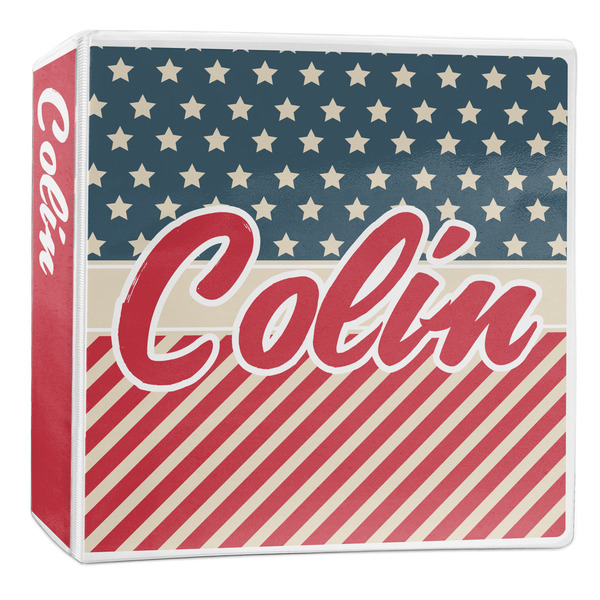 Custom Stars and Stripes 3-Ring Binder - 2 inch (Personalized)