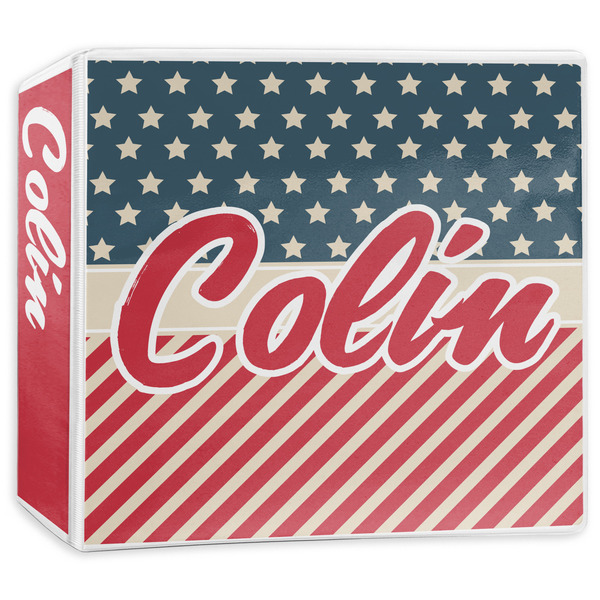 Custom Stars and Stripes 3-Ring Binder - 3 inch (Personalized)